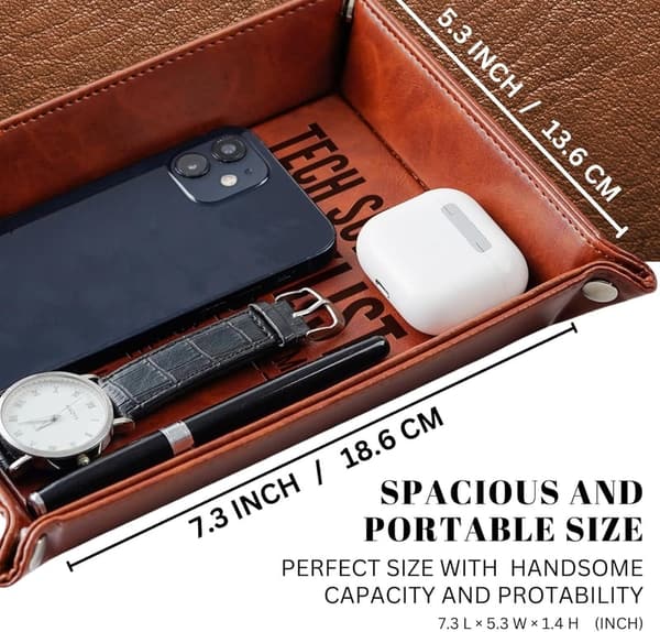 Tech Guy Gifts: PU Leather Valet Tray & Desk Organizer