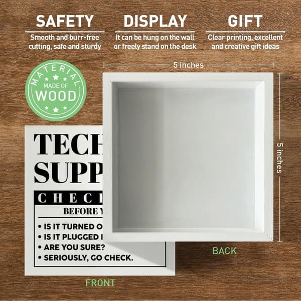 IT Support Wooden Sign - Funny Gifts for Engineers & Programmers