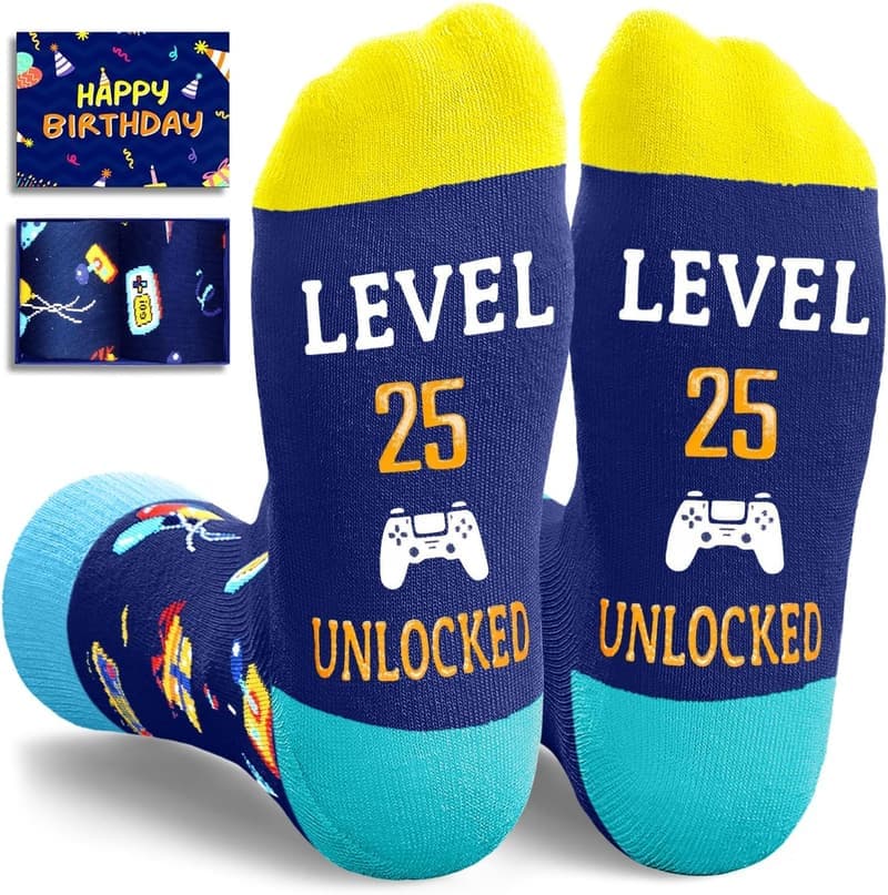 Birthday Socks for Men and Women - Fun Gift for Ages 20-25