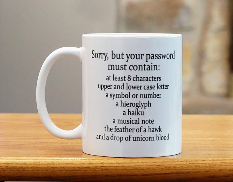 Funny Coffee Mug for System Admin - 11 oz Password Humor