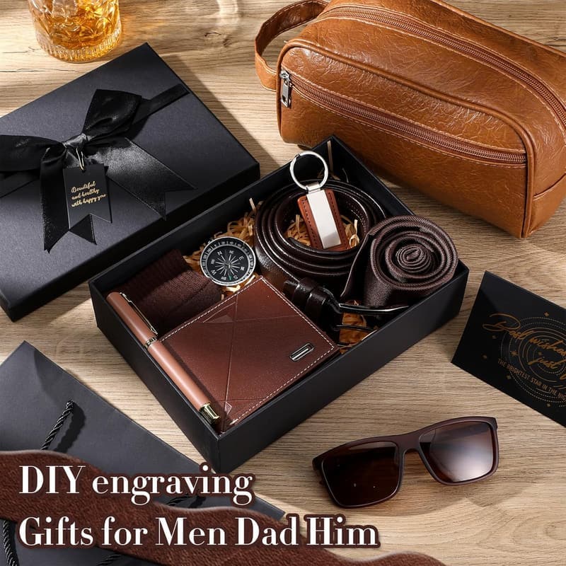 Father's Day Gift Set for Men: Wallet, Toiletry Bag & Accessories