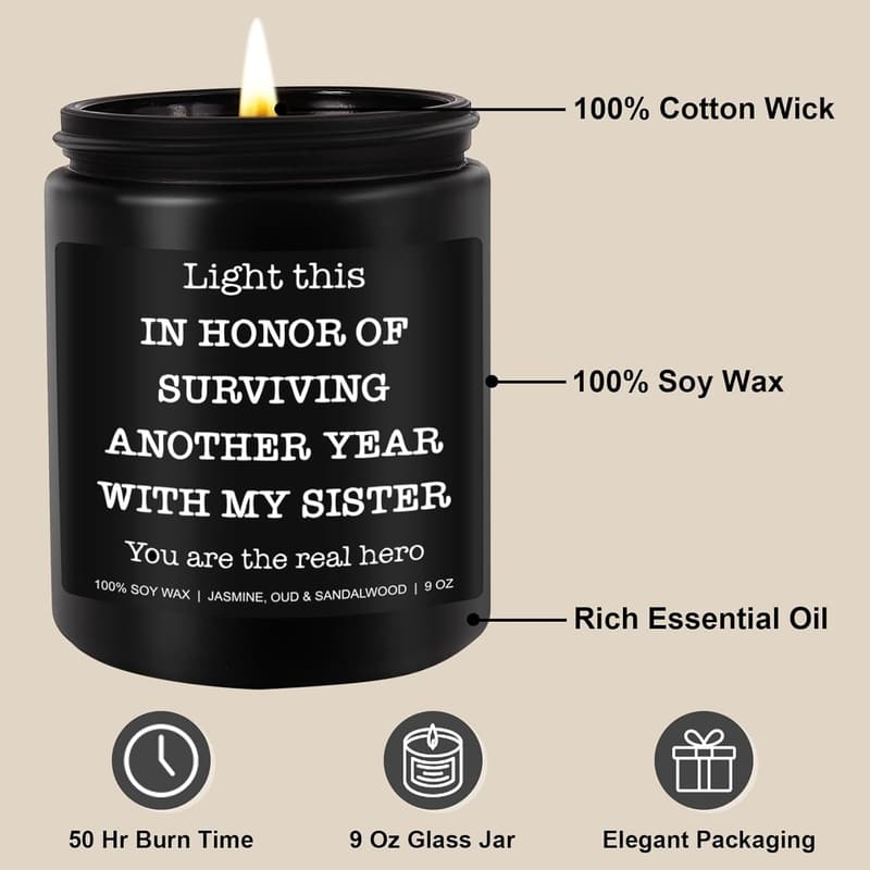 Brother-in-Law Gift - Funny Scented Soy Candle, 9 oz