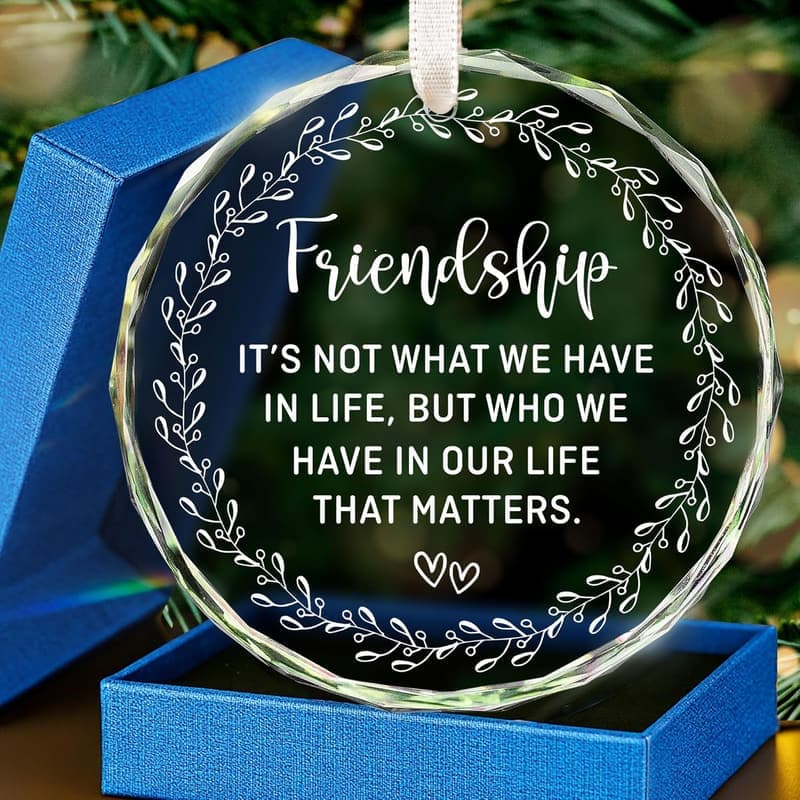 Friendship Glass Ornament for Women - Best Friend Gift 2025