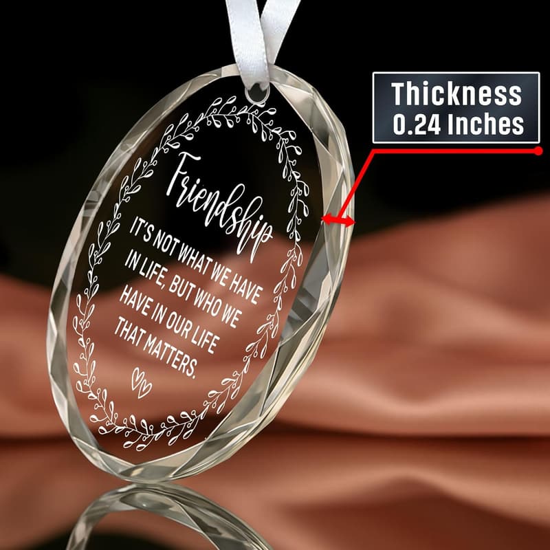 Friendship Glass Ornament for Women - Best Friend Gift 2025