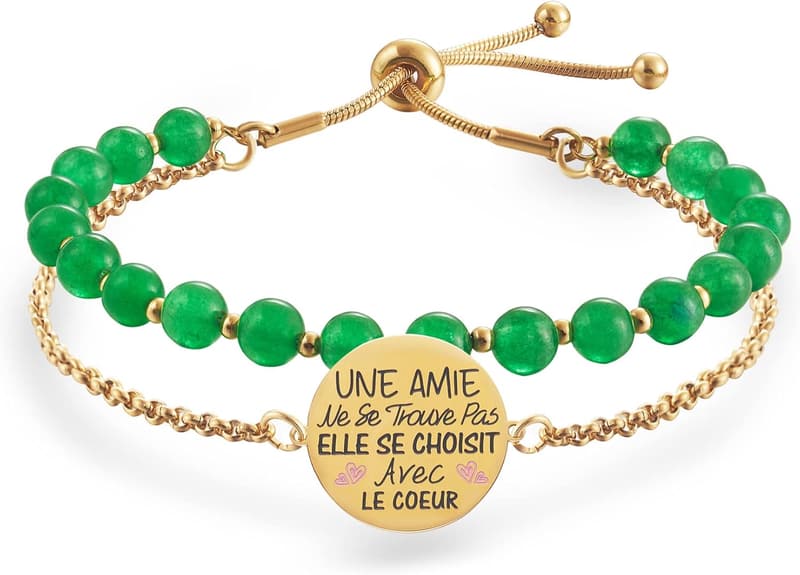 Adjustable Stainless Steel Double Perlage Bracelet for Friends