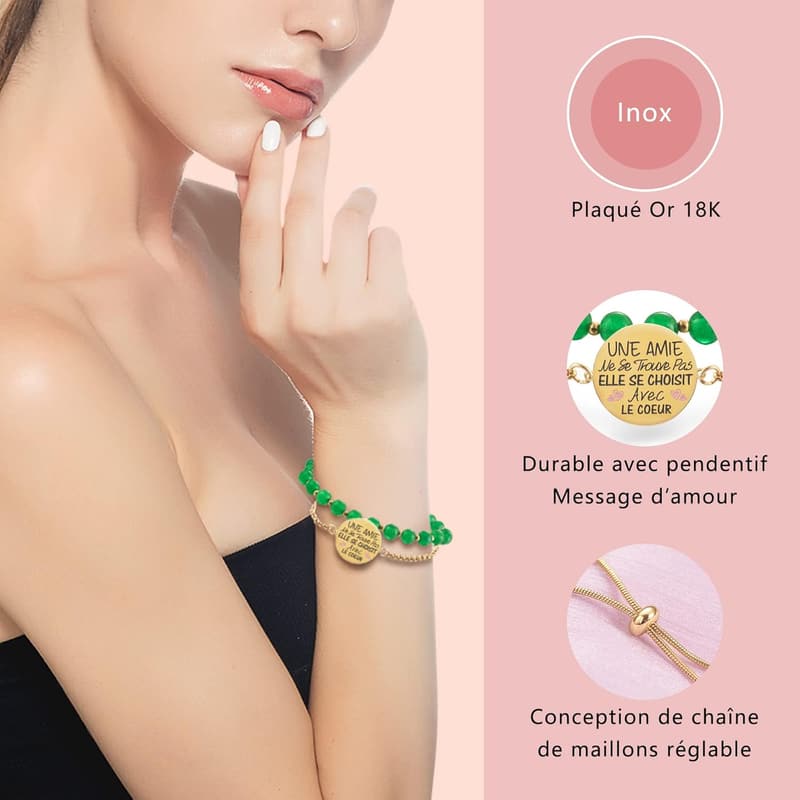 Adjustable Stainless Steel Double Perlage Bracelet for Friends