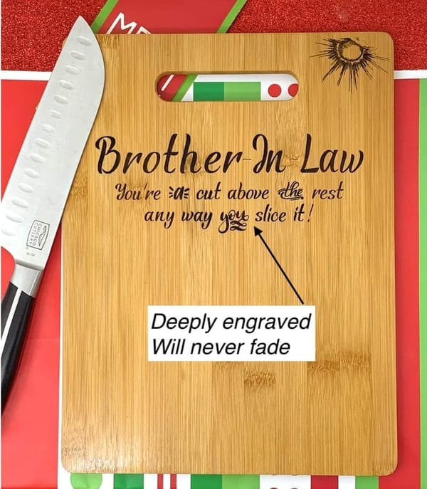 Engraved Bamboo Cutting Board for Brother-in-Law's Birthday