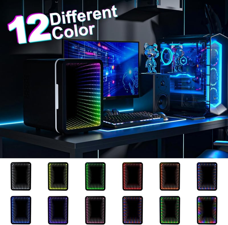 Compact Mini Fridge with LED Light – 6 Can Cooler/Warmer