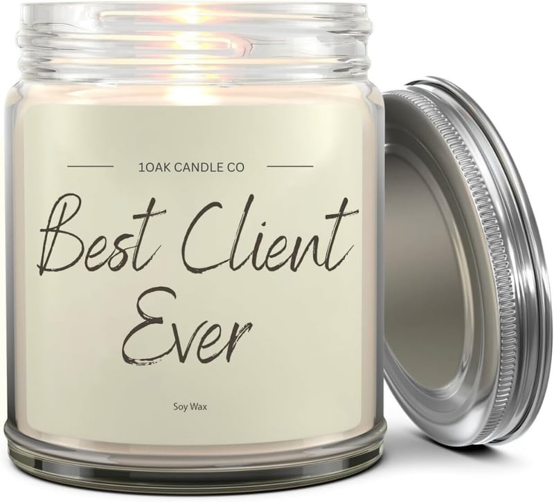 Thank You Vanilla Scented Candle for Clients - Appreciation Gift