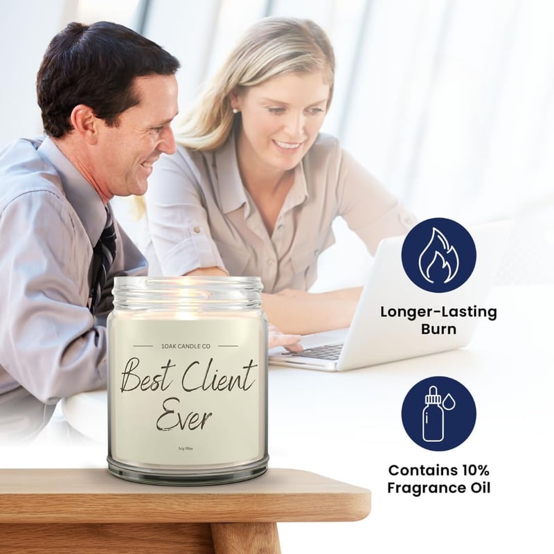 Thank You Vanilla Scented Candle for Clients - Appreciation Gift