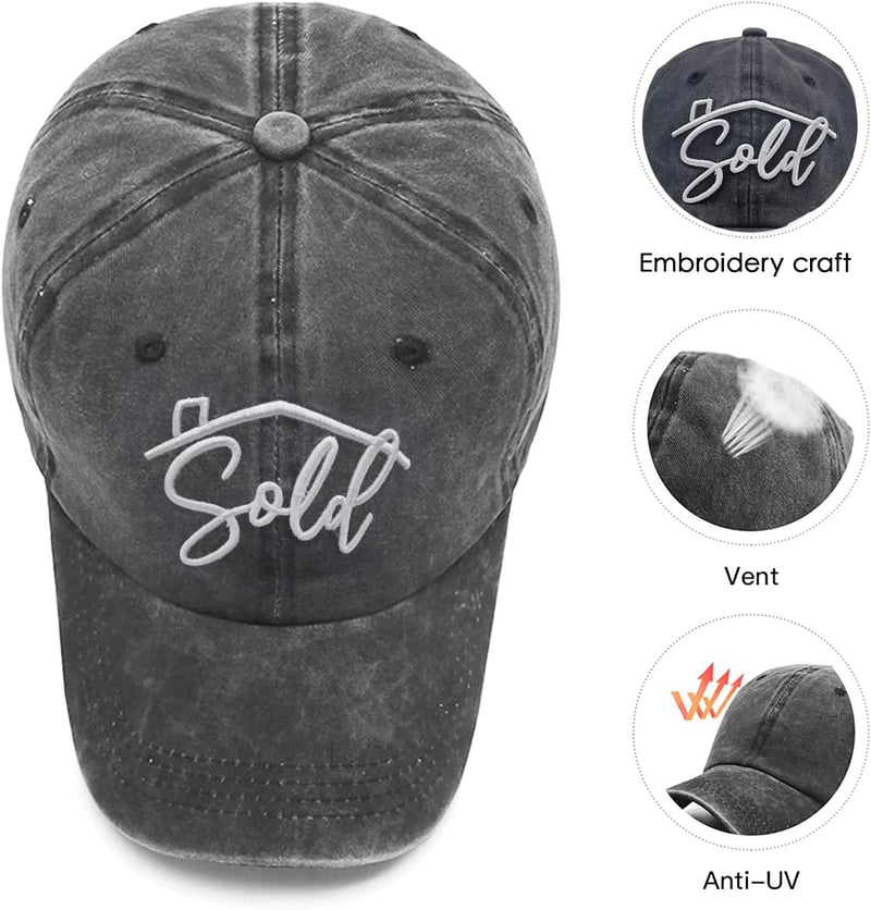 Distressed Cotton Baseball Cap for Real Estate Agents