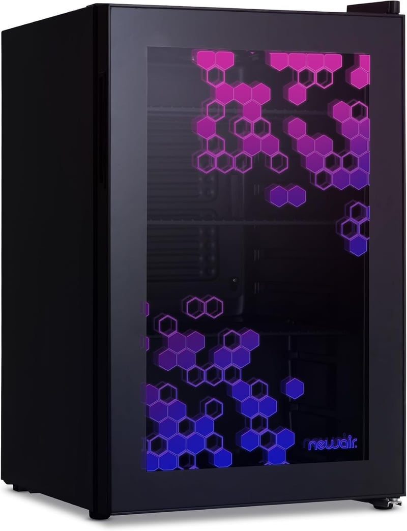RGB Beverage Fridge for 85 Cans - Mini Fridge for Gaming & Parties