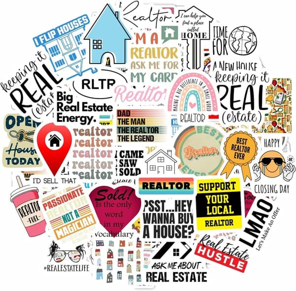 Funny Realtor Stickers - 100 Pcs Gift Set for Agents