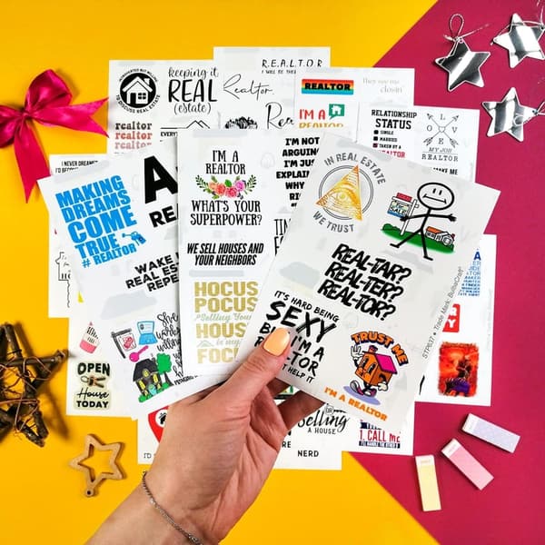 Funny Realtor Stickers - 100 Pcs Gift Set for Agents