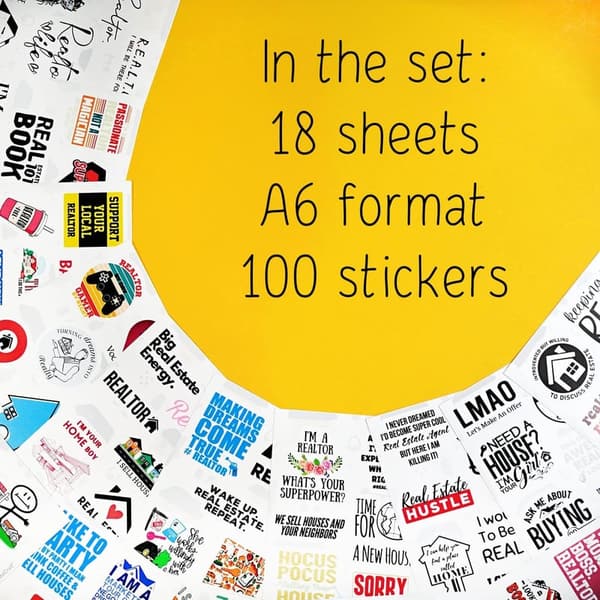 Funny Realtor Stickers - 100 Pcs Gift Set for Agents