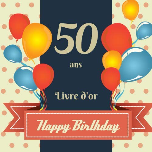 50th Anniversary Guest Book | Party Theme | 21x21cm for 270 Guests
