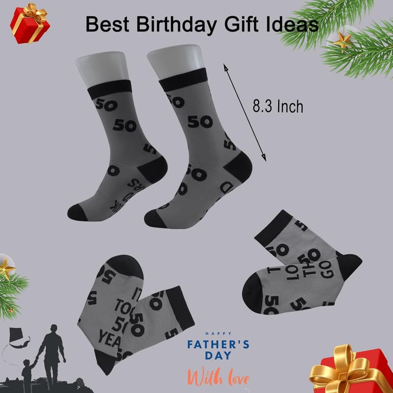 Milestone Birthday Socks for Men - Age 30 to 90