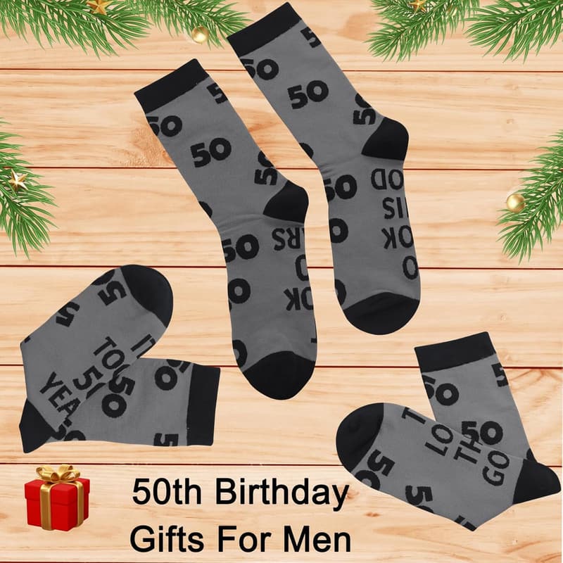 Milestone Birthday Socks for Men - Age 30 to 90