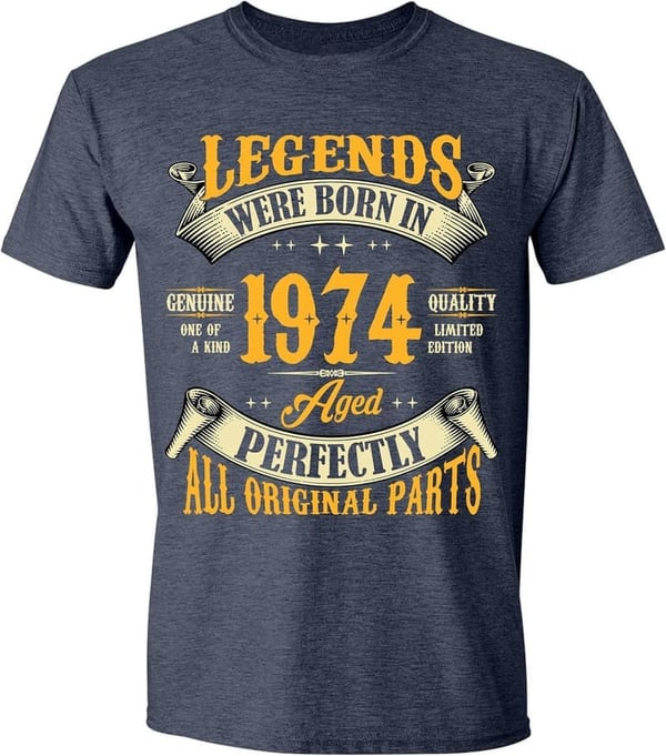 50th Birthday Men's T-Shirt, Vintage 1974 Design