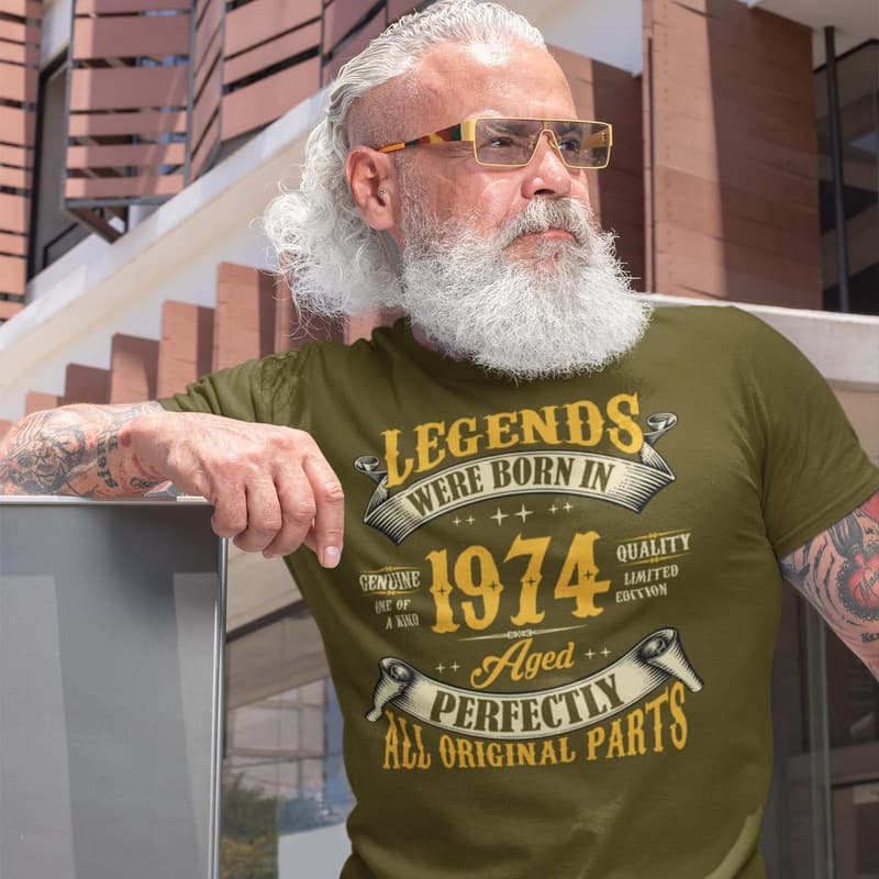 50th Birthday Men's T-Shirt, Vintage 1974 Design