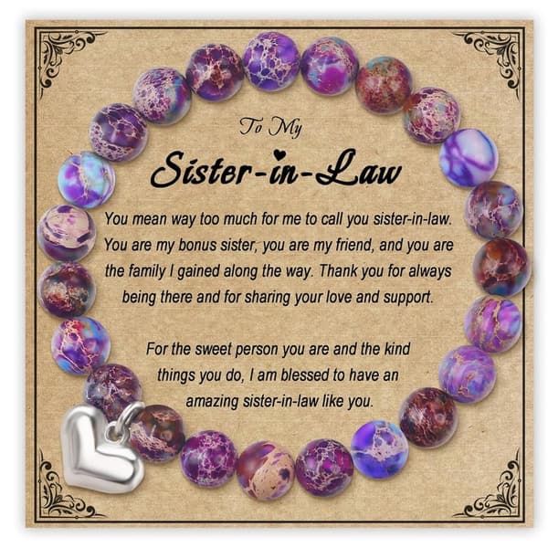 Birthday Bracelet for Bonus Sister-in-Law | Handmade Natural Stone