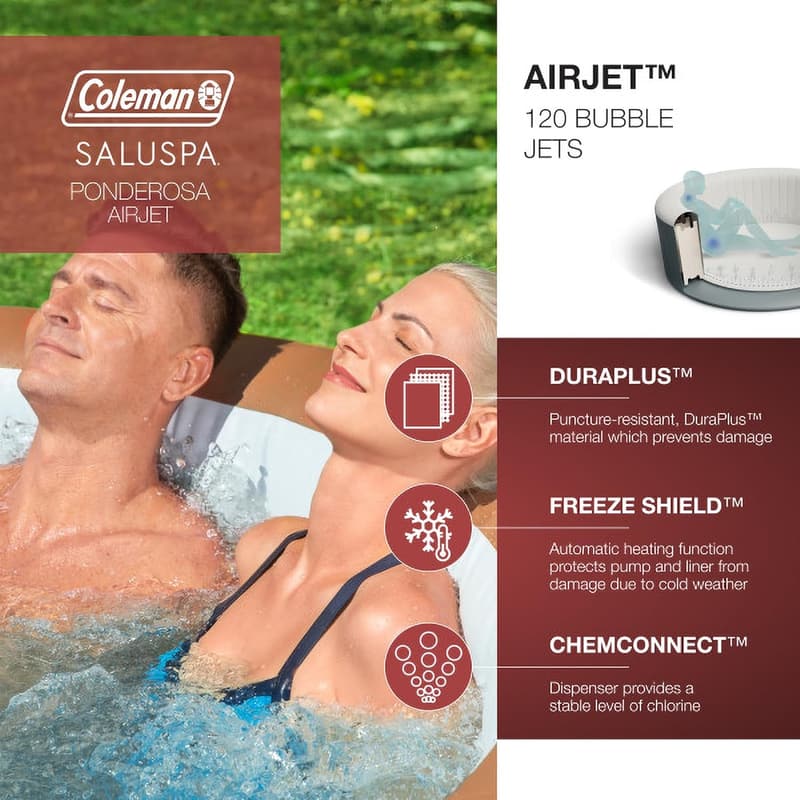 Coleman Ponderosa AirJet Inflatable Hot Tub for 2-4 Persons