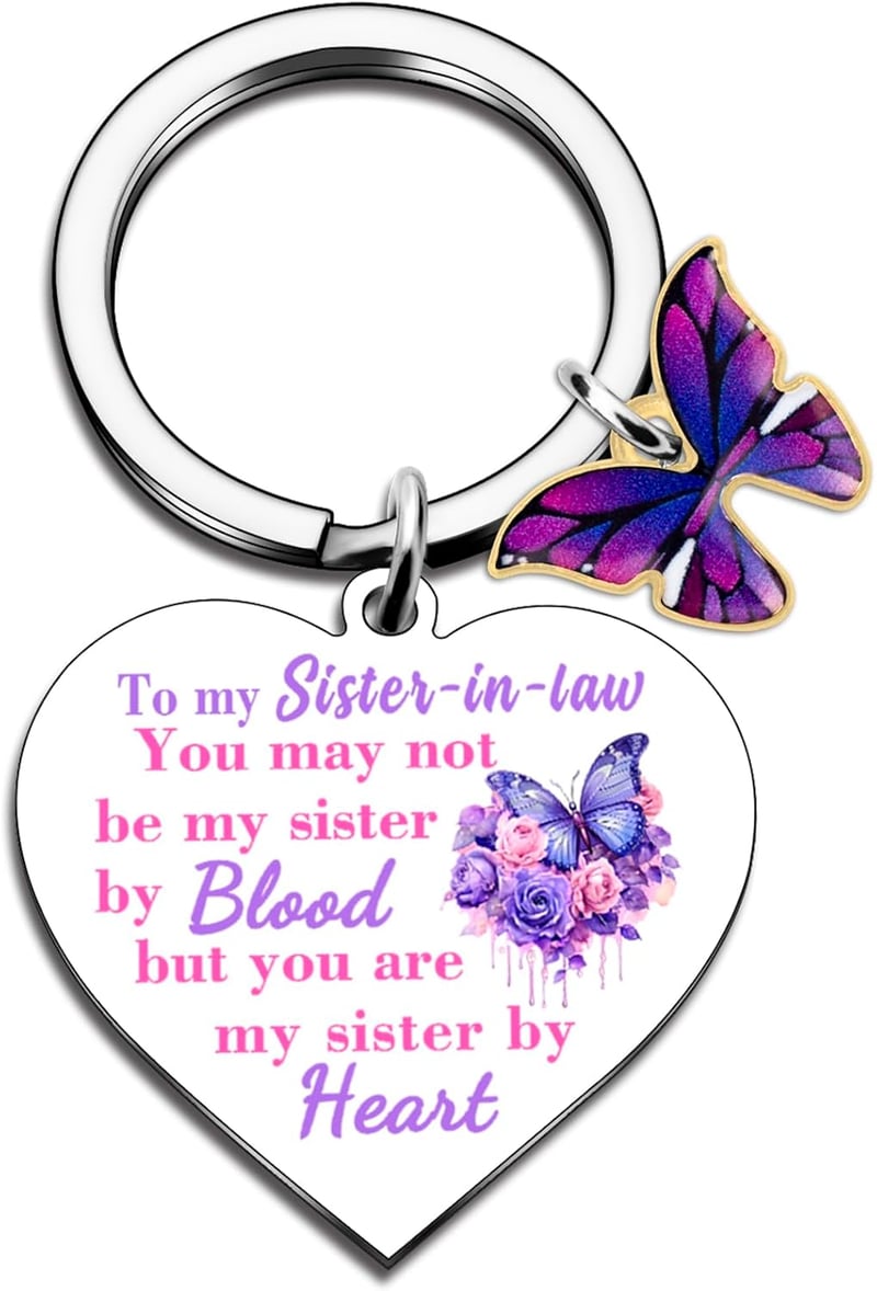 Purple Butterfly Keychain - Gift for Sister-in-Law's Birthday
