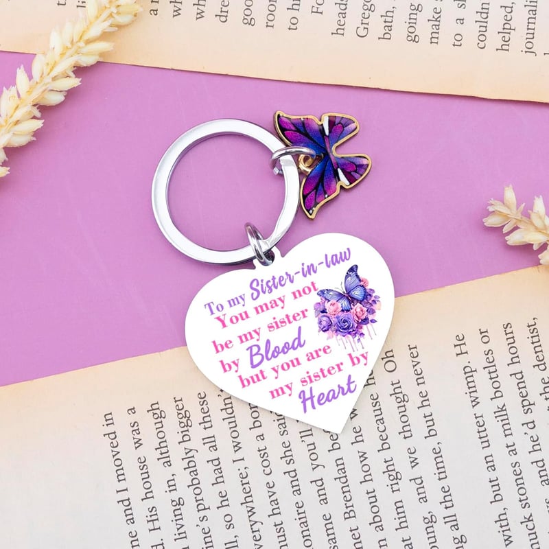 Purple Butterfly Keychain - Gift for Sister-in-Law's Birthday