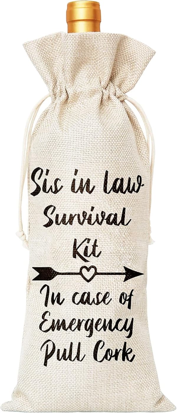 Sister-in-Law Survival Kit Wine Bag Gift