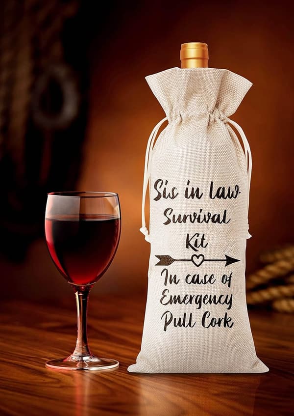 Sister-in-Law Survival Kit Wine Bag Gift