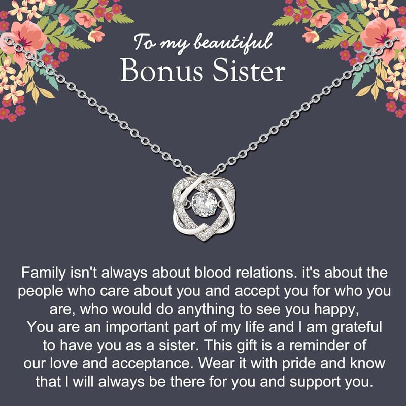 Sister Birthday Gift: Sterling Silver Interlocking Hearts Necklace