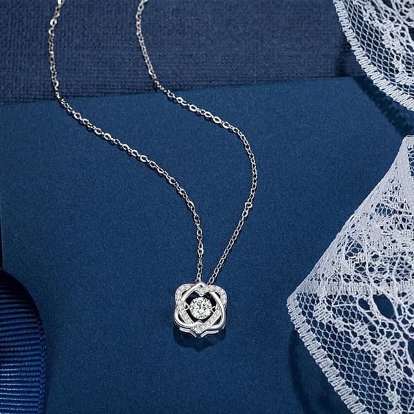 Sister Birthday Gift: Sterling Silver Interlocking Hearts Necklace