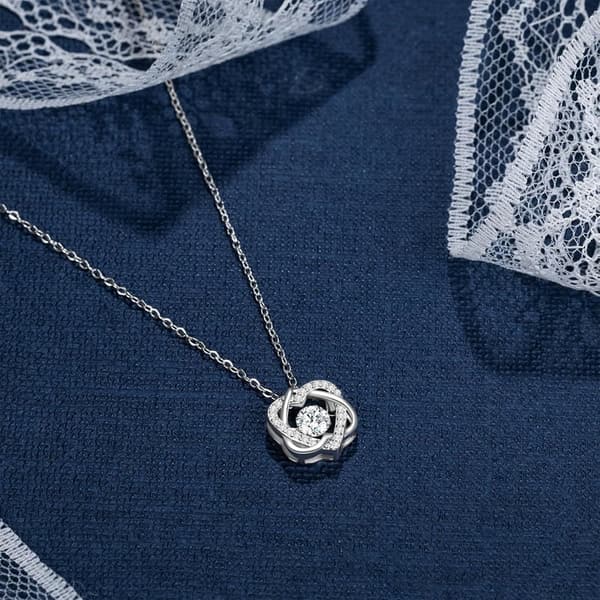 Sister Birthday Gift: Sterling Silver Interlocking Hearts Necklace