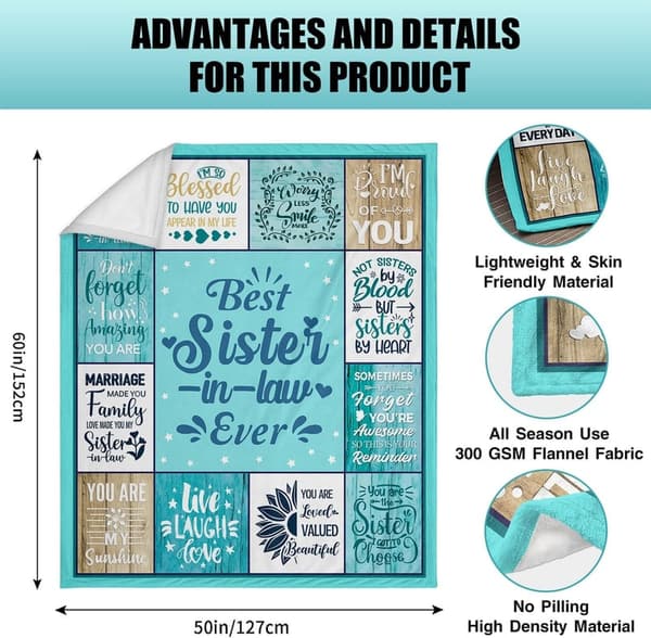 Mother's Day Sister-in-Law Blanket Gift - 50