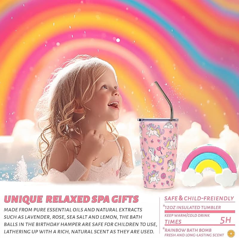 Unicorn Birthday Gift Set for Girls Age 6-10, 9 Pieces