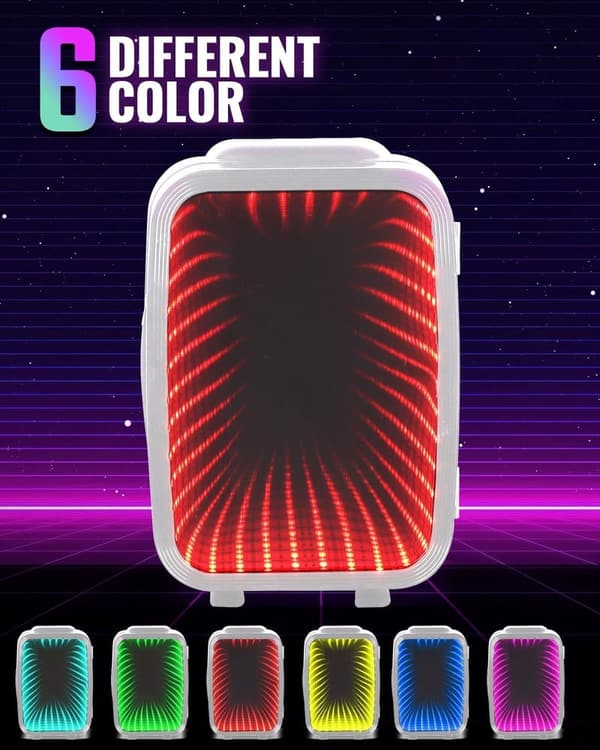 Portable 4L Mini Fridge with Dimmable LED Light - Ideal for Gaming and Office