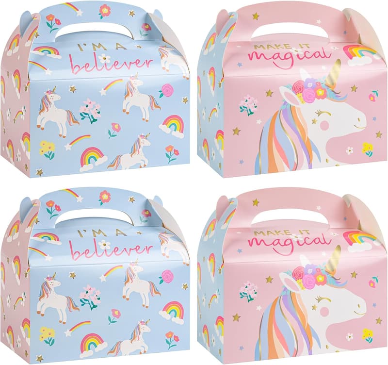 Unicorn Treat Boxes - 36 Pack for Baby Showers & Birthdays