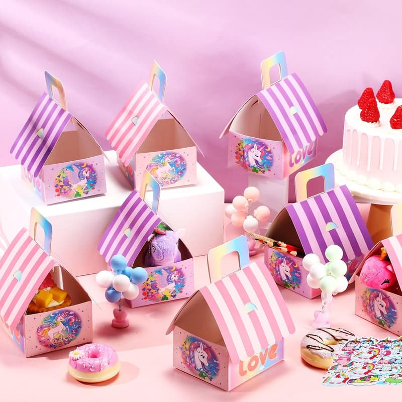 Unicorn Birthday Party Favor Boxes - 48 Pack