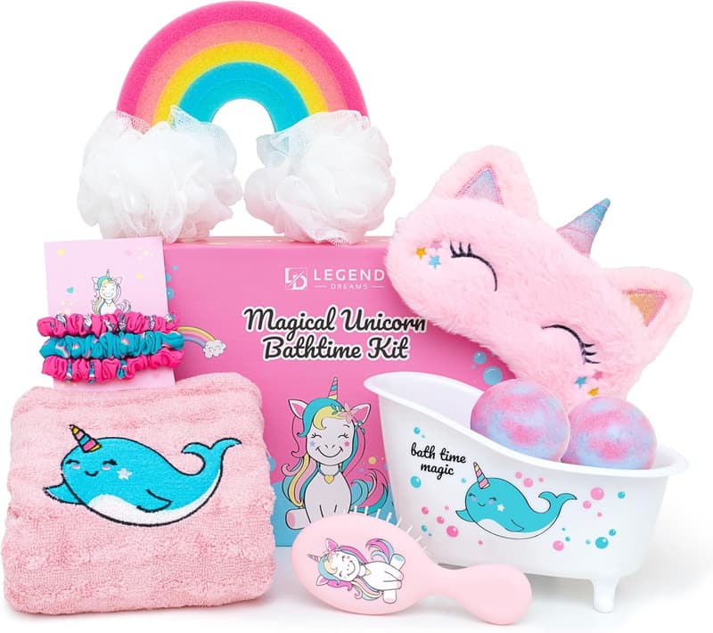 Unicorn Spa Gift Set for Girls Age 3-10 - Birthday Basket