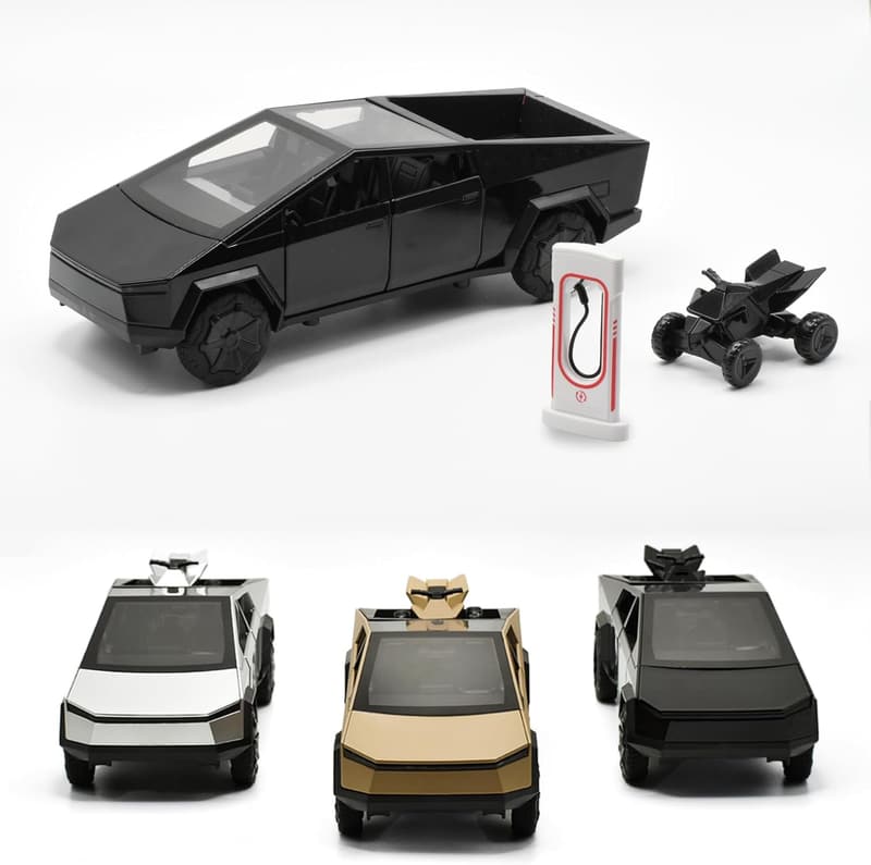 Die-Cast Cyber Truck Toy Car Set with Lights & Sounds