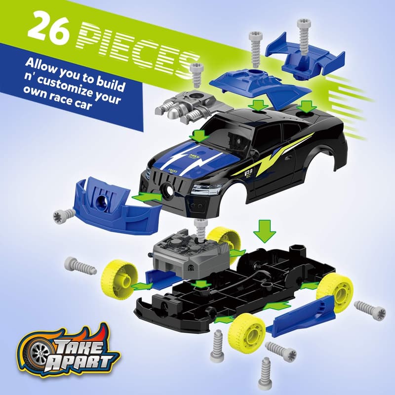 STEM Take Apart Racing Car Toy with Electric Screwdriver