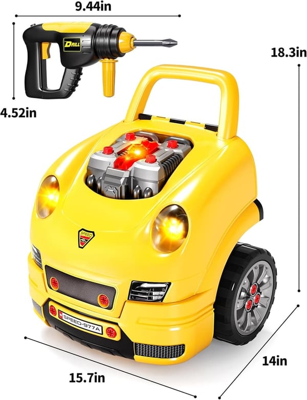 Toddler Truck Builder Kit with Light & Sound, Yellow