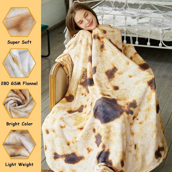 Giant Round Soft Throw Blanket for Kids - Brown, 47 inches