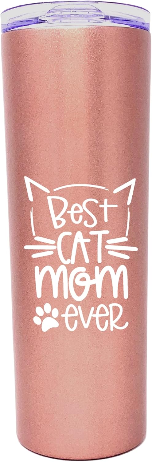 Funny Cat Mom Tumbler - 20 oz Insulated Mug for Women