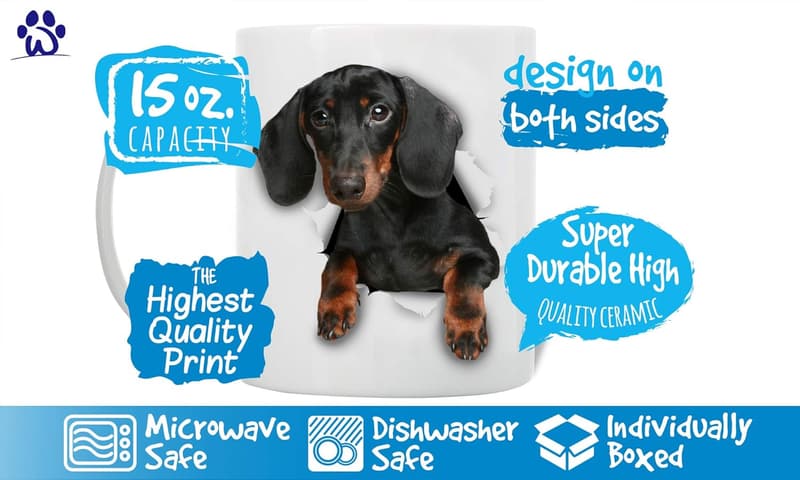 Cute Black Dachshund Coffee Mug - Perfect Gift for Dog Lovers