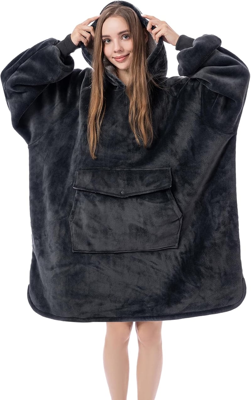 Oversized Sherpa Hoodie Blanket for Women - Cozy Birthday Gift