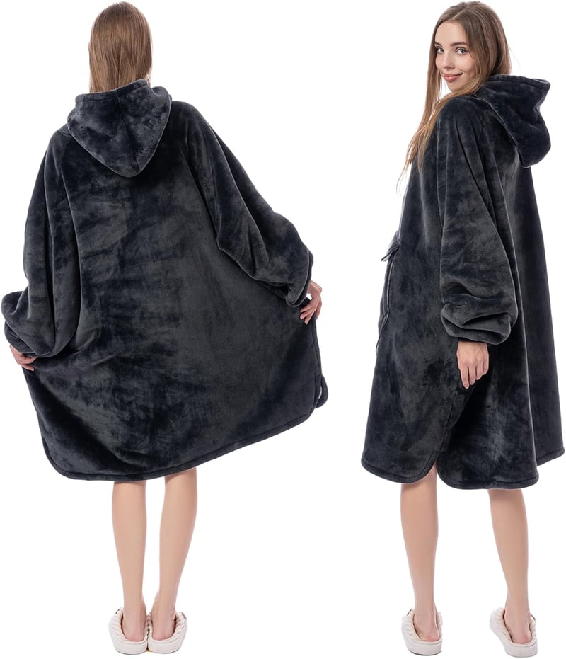 Oversized Sherpa Hoodie Blanket for Women - Cozy Birthday Gift
