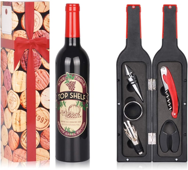 Valentine's Day Deluxe Wine Accessory Gift Set for Couples