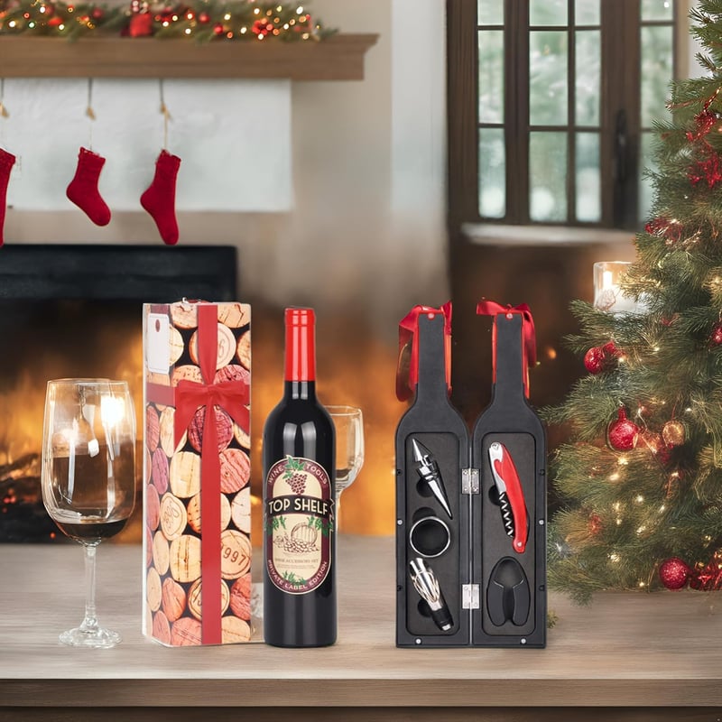 Valentine's Day Deluxe Wine Accessory Gift Set for Couples