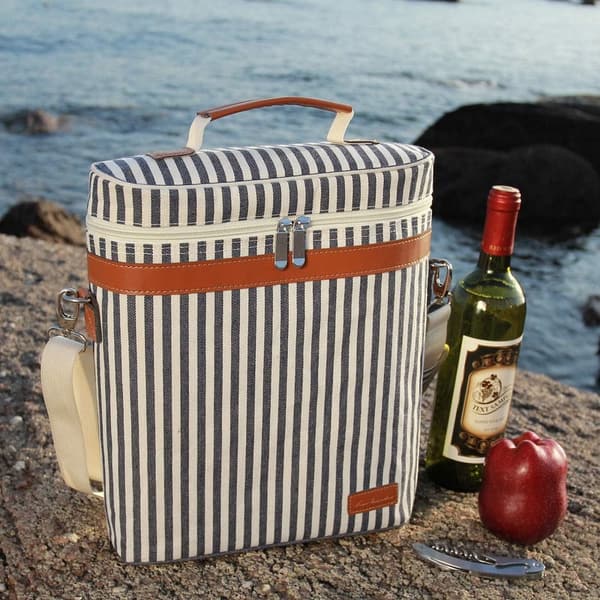 Portable Insulated Wine Carrier Tote with Corkscrew – Ideal Gift for Wine Lovers